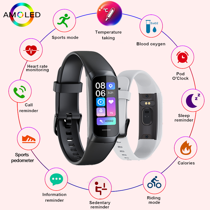 Smartwatch Health Watches For Women - LIGE 1.1 Polegada Amoled Monitor de