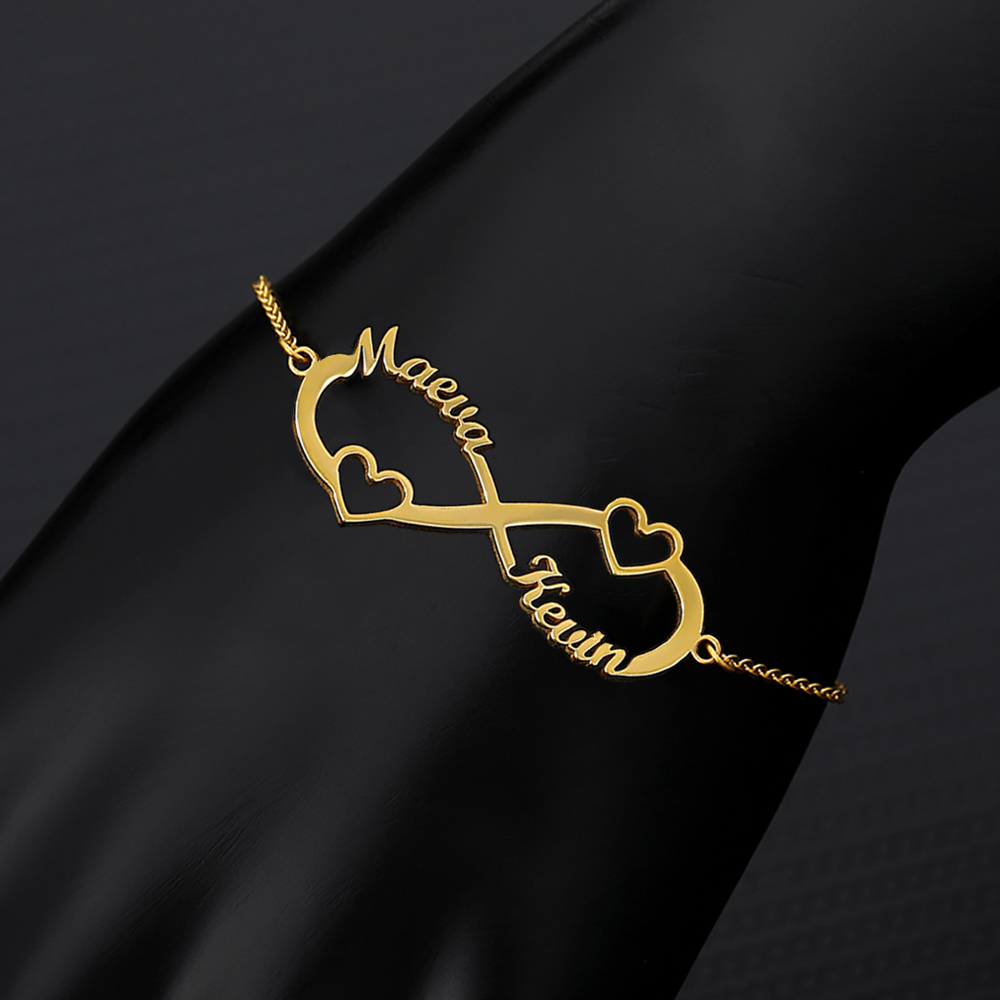 Bracelet Link Remover - Personalizado dois corações nomes infinito pulseiras