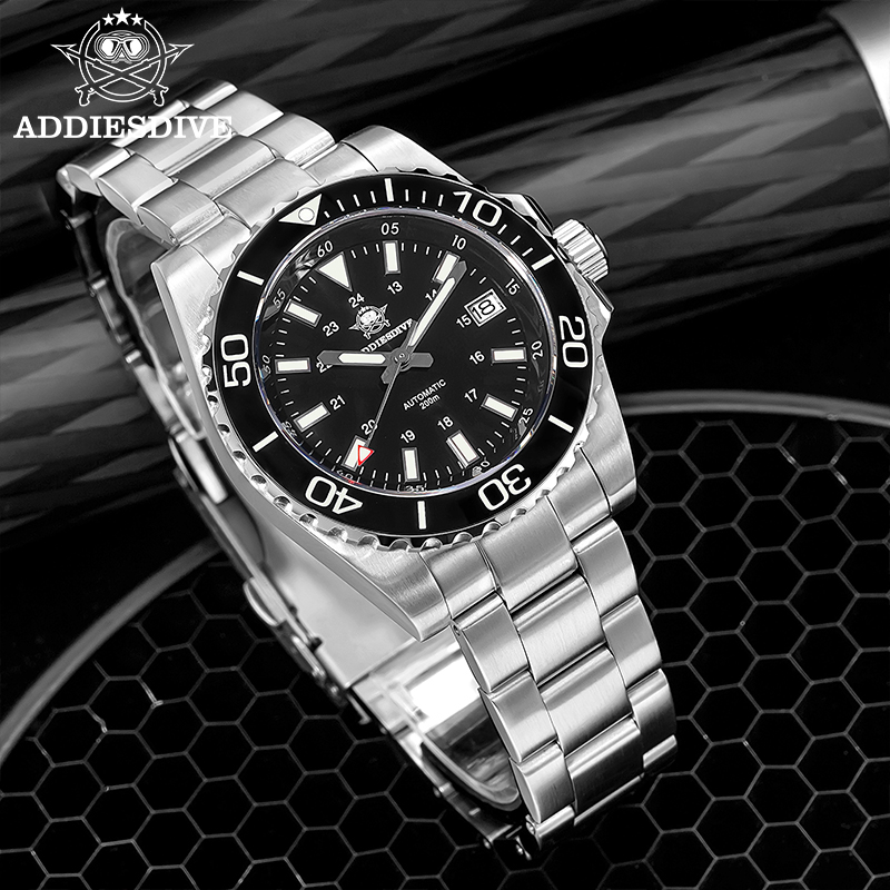Watch Bezel Insert - Addiesdive relógio masculino 8215 safira mecânica