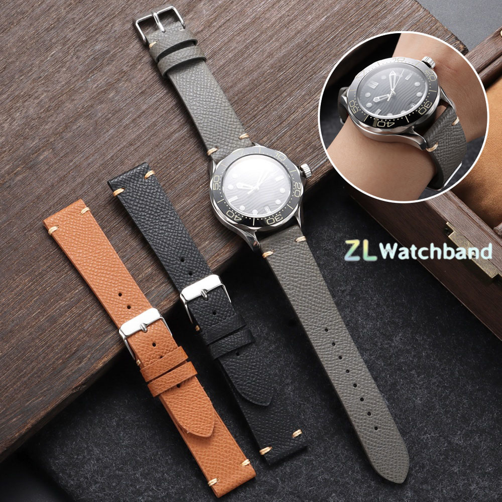 Omega Watches Smartwatch - Pulseira de Couro Genuíno de Grão