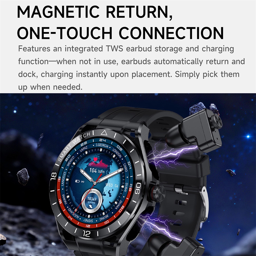 Fones de Ouvido Bluetooth 2 em - Smartwatch Noise Watches For Men avaliação e preço